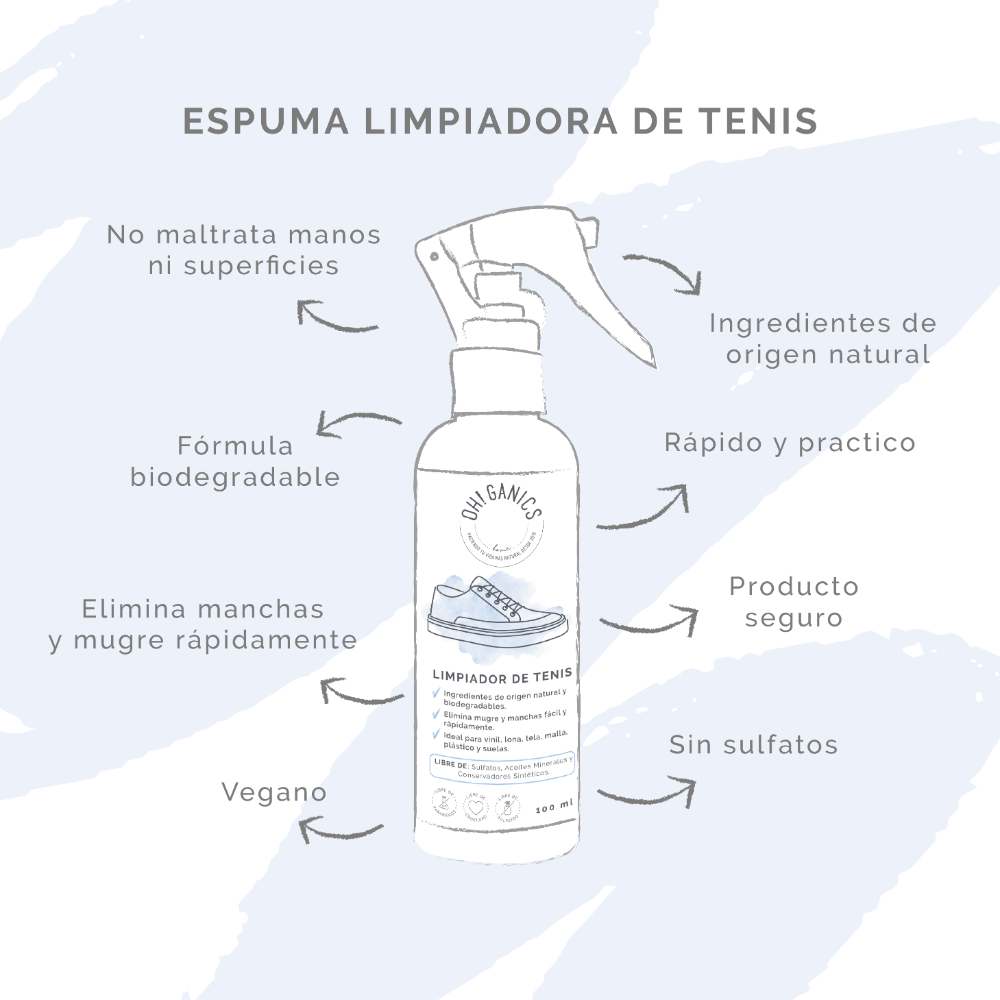 Limpiador de tenis en spray OH!GANICS 100 ml